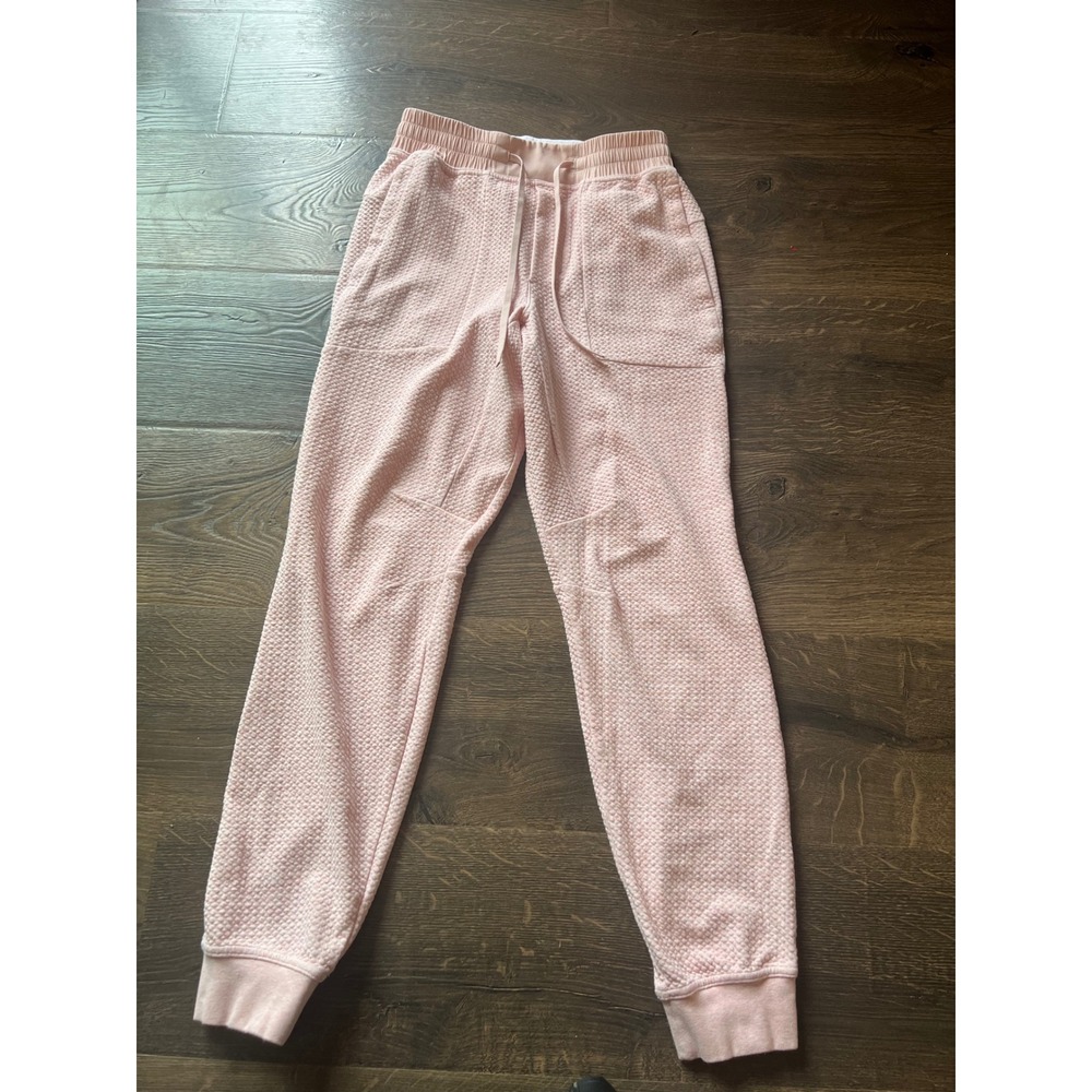 Lululemon Textured Bubble Knit Jogger Pants Pink XS High Rise Tapered Sweatpants